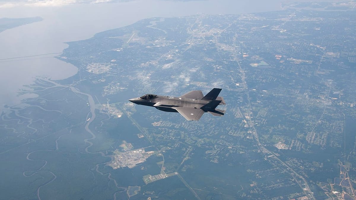 An  F-35 Lightning II flying over the Netherlands