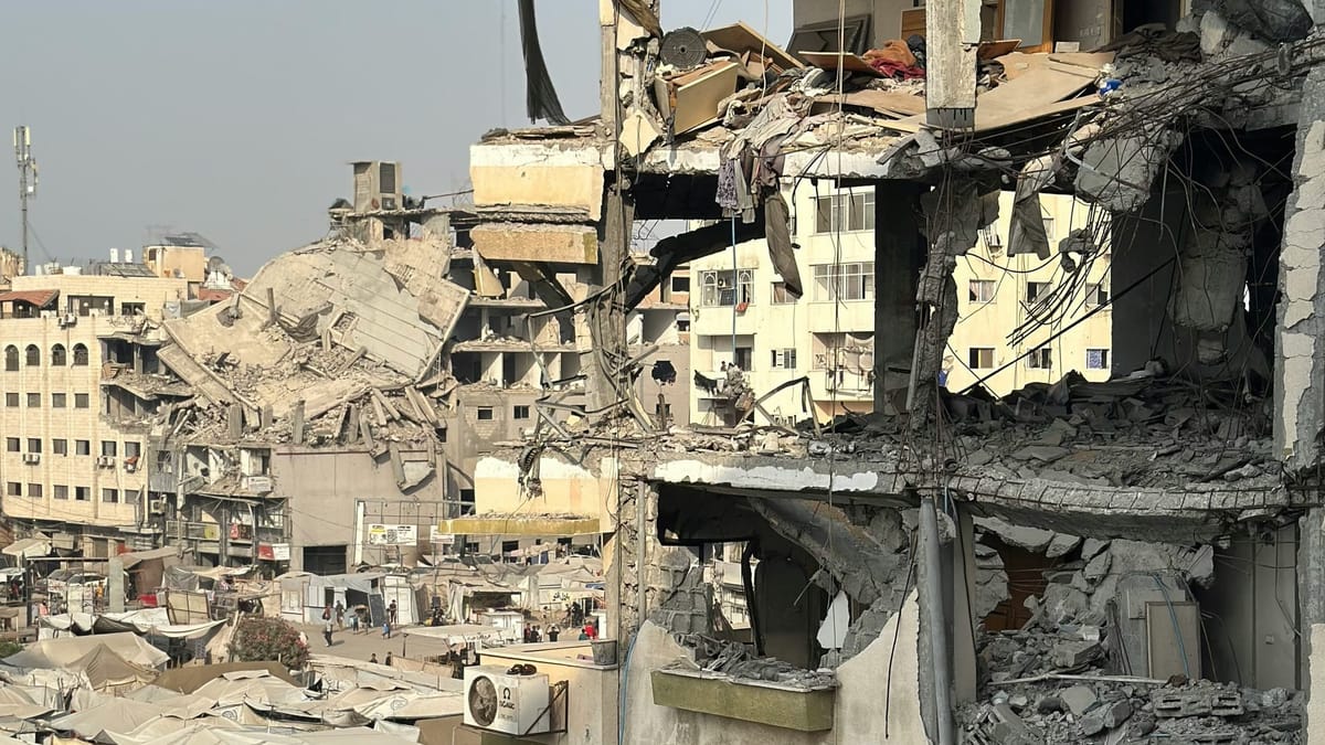 A bombed area in Palestine from August 29, 2025