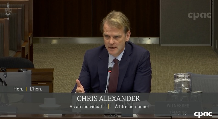 Chris Alexander testifying in a Parliamentary committee