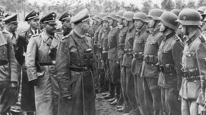 Heinrich Himmler inspecting Waffen-SS troops