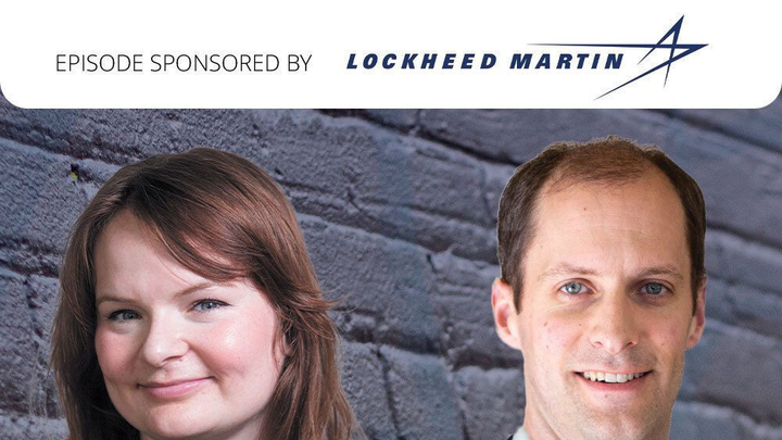 Two figures are superimposed on a brick wall, the text above reads "Episode sponsored by Lockheed Martin"